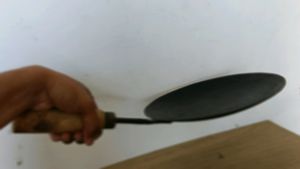 Iron Tawa &amp; Handle By wood