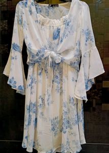 Floral Print Tie-Front Dress