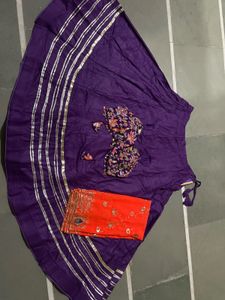 Navratri Style Purple Lehenga Choli Set