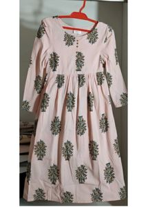 Cotton baby pink Anarkali kurti💓