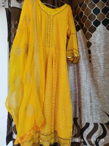 Haldi Outfit Lahenga Kurti Dupatta