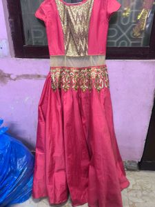Elegant Pink Embroidered Ethnic Gown