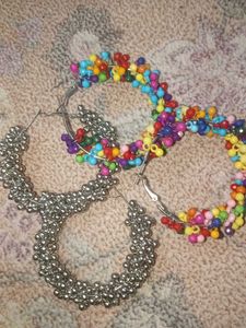 Beaded Hoop Earring Set