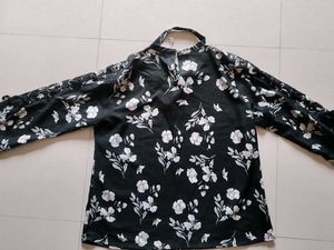 Olive Green Floral Print Top