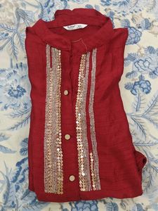 Maroon Embellished Tunic