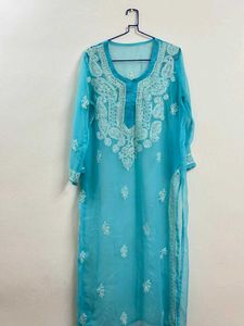 Chikankari Blue Kurta