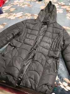 Black Puffer Hooded Jacket