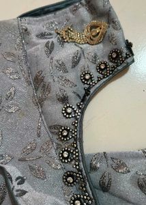 Elegant Silver Maxi Dress