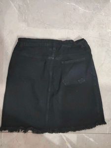 Black Denim Mini Skirt low Waisted