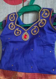 Violet Pattu Langa With Maggam Work