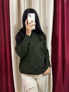 Olive Green Round Neck Sweater