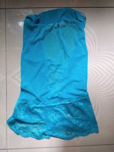 Teal Lingerie Slip Dress
