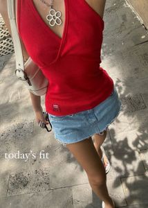 Savana Red Halter Neck Top