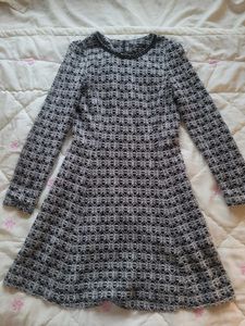 Chic Black & White Knit Dress