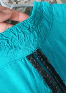 Cute Teal Embellished Top