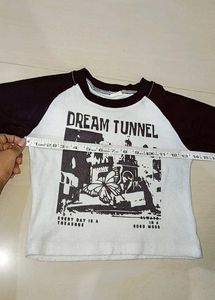 Black &amp; white long sleeve Graphic Tee