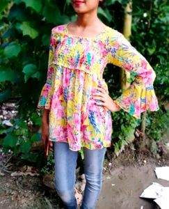 Floral Print Bell Sleeve Top For Women🌸💕