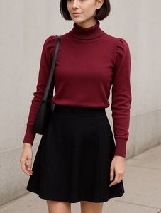 Burgundy Turtleneck Sweater top
