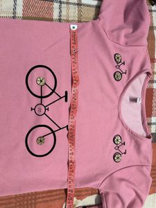 Pink Top With 3D Buttons And Umbrella Sleeves