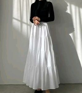 Flared White Skirt