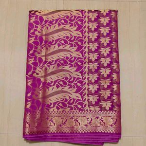 Purple Banarasi Silk Saree