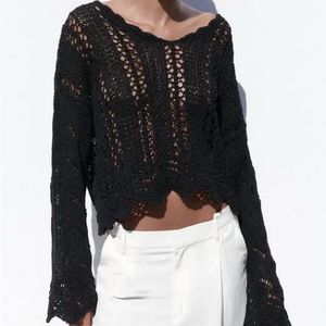 Zara crochet oversized sweater