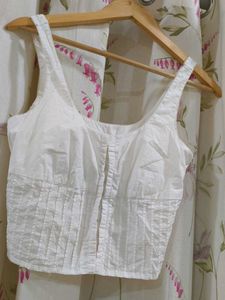 White Peplum Tank Top