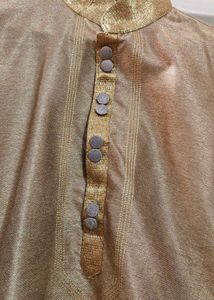 Beige blend Jacket With Coper Kurta