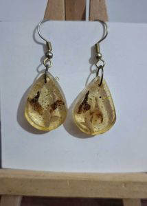 Teardrop real Flower Resin Earrings
