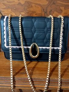 spacious black sling bag