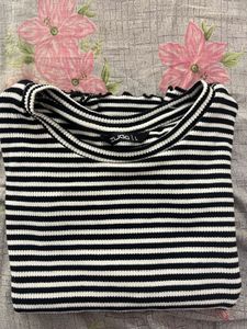Striped Ribbed Tee