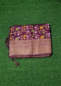 Pasmina Khaddi Saree - Dark Purple