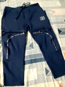 Stylish Blue Zippered Joggers