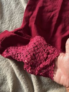 Burgundy Lace Top