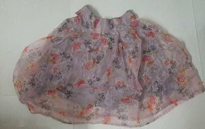 🌸 Organza Floral Block Pleated Skirt | Dreamy🌸