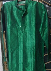 Mens Kurta Silk Green Colour