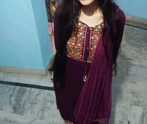 Elegant Purple Embroidered Kurti Set