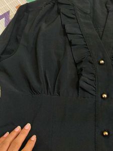 Black Ruffled Blouse