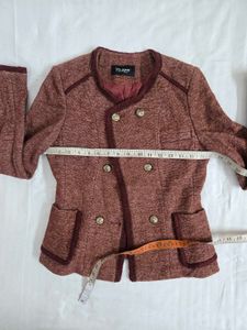 Burgundy Double-Breasted Blazer bust 34