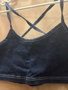 Denim Blue Criss-Cross Cami Top