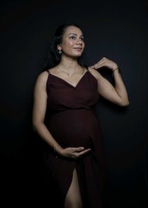 Burgundy Maternity Dress