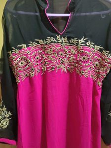 Elegant Pink &amp; Black Kurta
