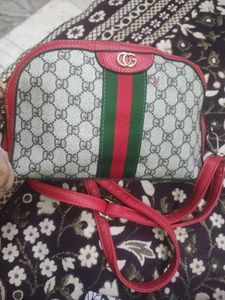 Red &amp; Beige Shoulder Bag