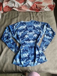 Unisex Blue Camo Long Sleeve T-Shirt