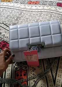 White Lino Perros Purse Clutch Bag Slingbag