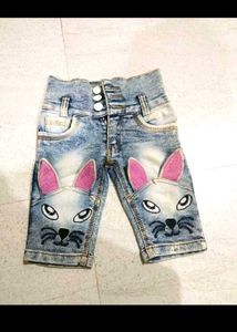 Bunny Applique Denim Shorts