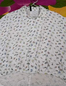 Patterned Button-Down Shirt