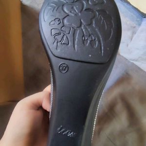 Sparkly Silver Ballerina Flats-size : 37