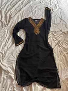 y2k Black mesh kurti with handwork