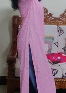 Pink Embroidered Kurta